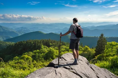 hiker in Smoky Mountains