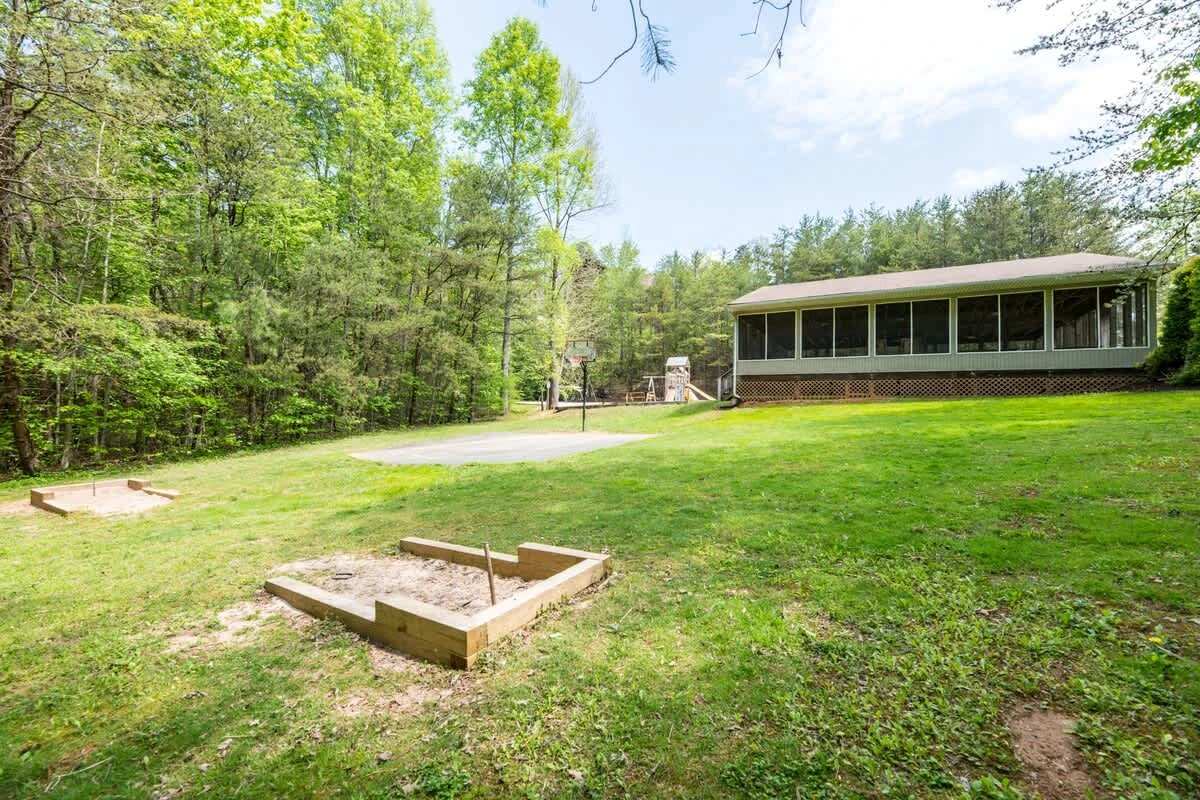 The Resort Clubhouse is located just to the right of the playground & basketball court
