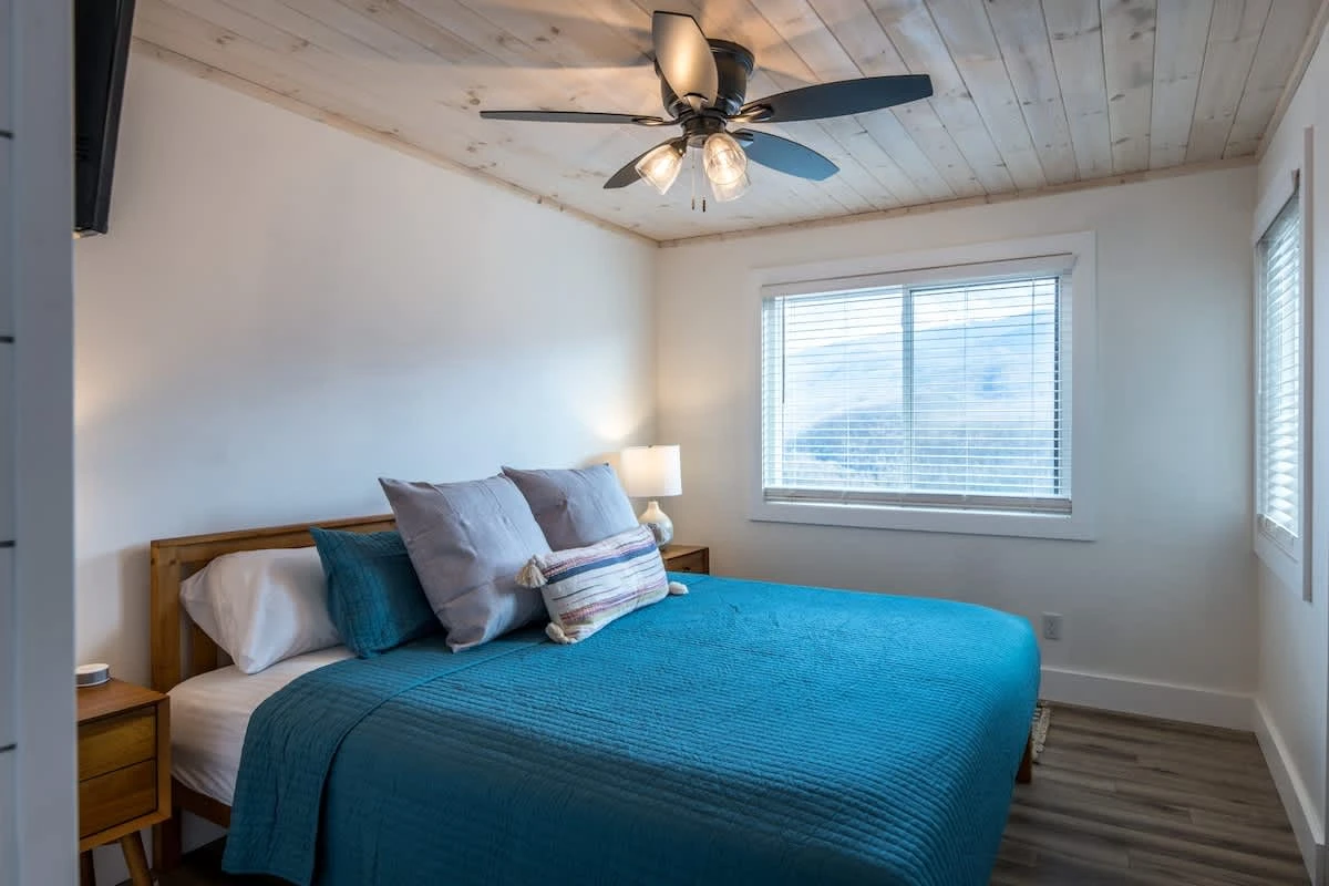Primary Bedroom Features Mountain View & a Smart TV.
