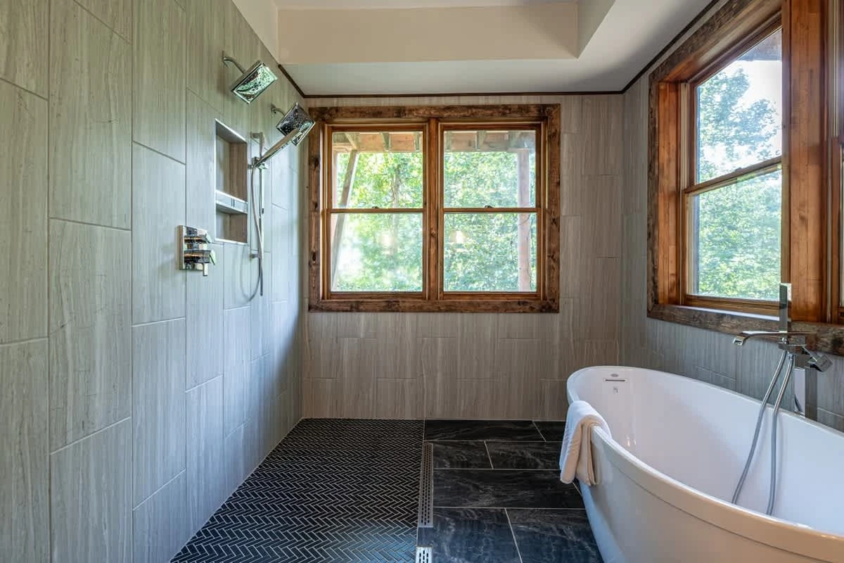 It also includes beautiful stand-alone shower.