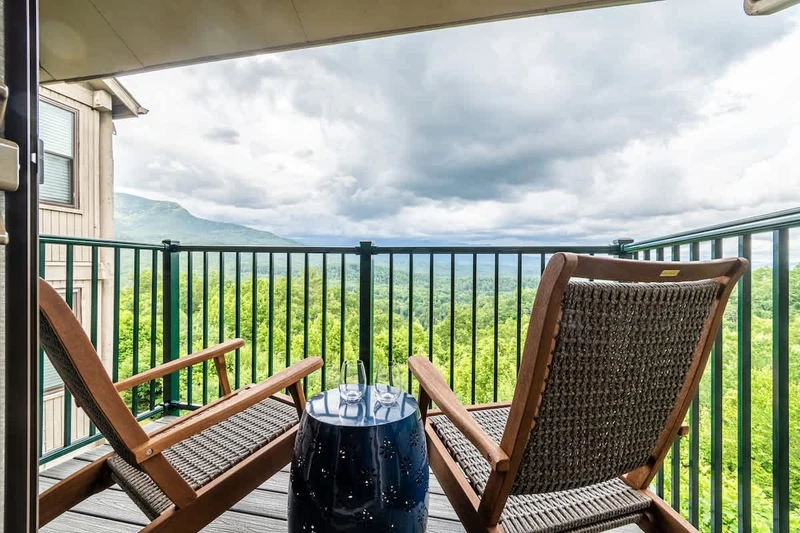 Private balcony furniture and view