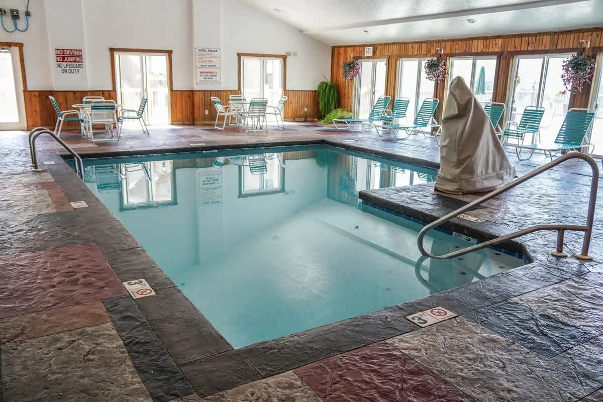 The indoor pool means swimming all year long!