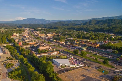 aerial view on a Pigeon Forge TN vacation