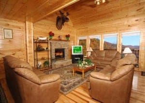 Living area of Gatlinburg cabin