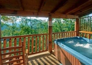 Outdoor hot tub at Pigeon Forge cabin
