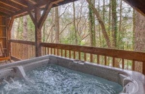 hot tub on Leather and Lace cabin