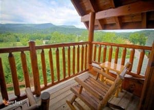Chairs on the deck of Starry Nights, one of our Pigeon Forge vacation rentals.