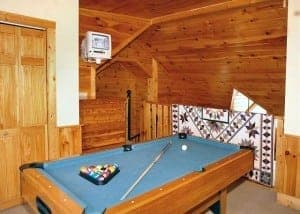 Pool table at Almost Bearadise cabin in Pigeon Forge.