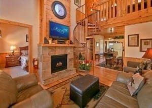 The living room of Golfers Getaway, one of our Pigeon Forge vacation rentals.