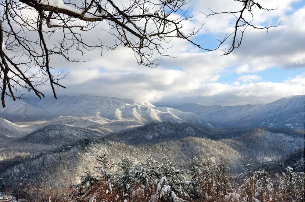 Enjoying the snowy mountain views is one of the best things to do in Gatlinburg in winter.