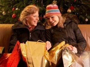 Women on a winter shopping trip.