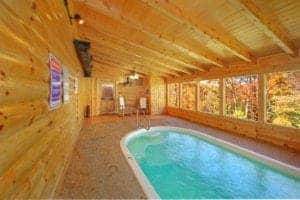 indoor pool in cabin