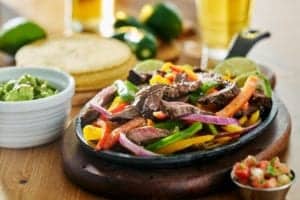 fajitas with onions and peppers